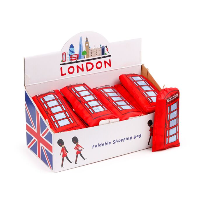 Handy Foldable Shopping Bag - London Icons Red Telephone Box