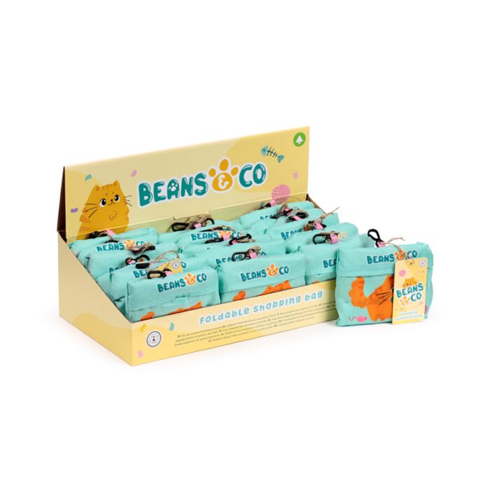 Handy Foldable Shopping Bag - Beans & Co Cats