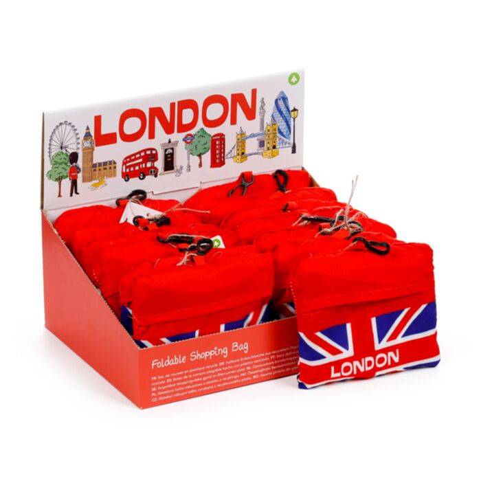 Handy Foldable Shopping Bag - London Souvenir Landmarks