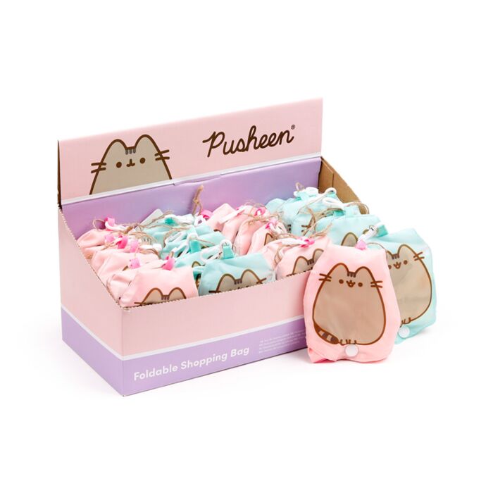 Handy Foldable Shopping Bag - Pusheen the Cat Hearts & Stars