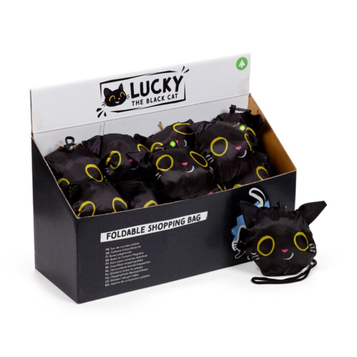 Handy Foldable Shopping Bag - Lucky the Black Cat