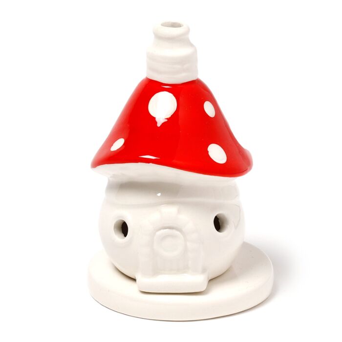 Ceramic Incense Cone Burner - Fairy Toadstool House