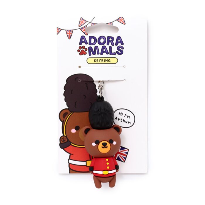3D PVC Keyring - Arthur the Bear London Guardsman