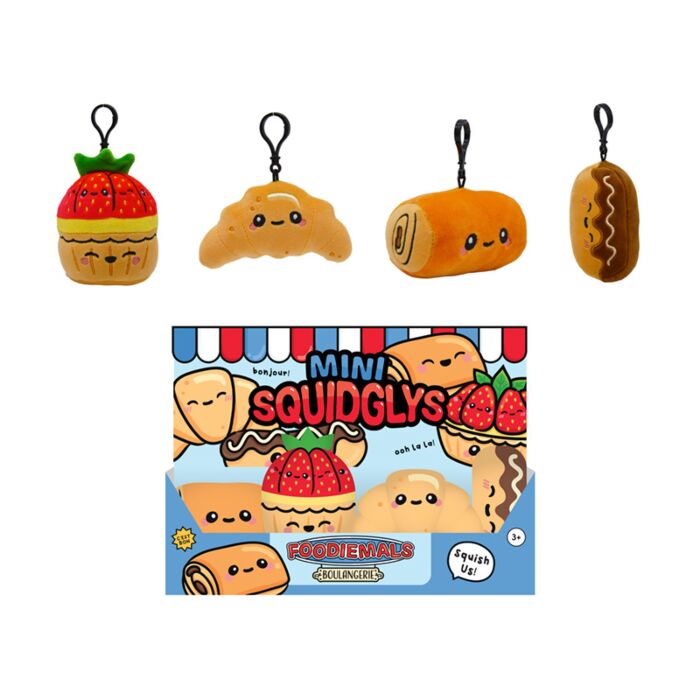 Squidglys Plush Mini Keyring - Foodiemals Boulangerie