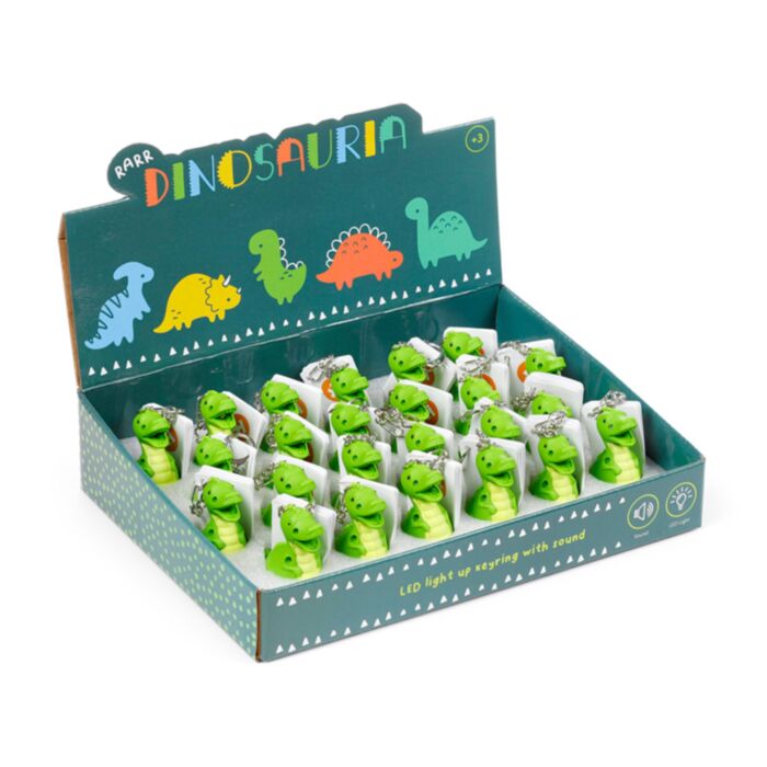 LED Light & Sound Keyring - RAWR Dinosaur