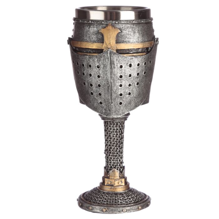 Decorative Goblet - Medieval Helmet & Chain Mail
