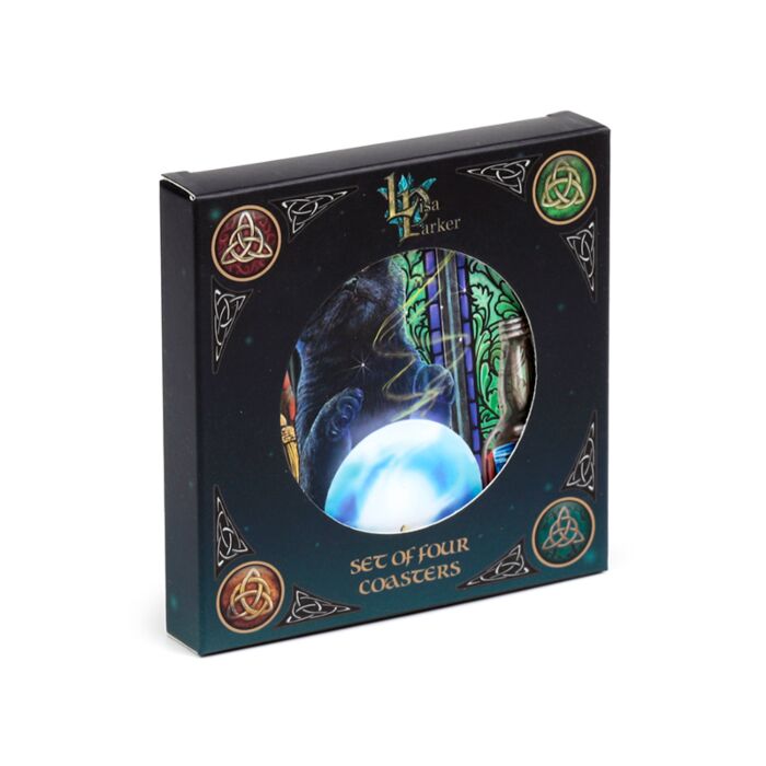 Set of 4 Cork Novelty Coasters - Lisa Parker Magic Cats (New 2025)