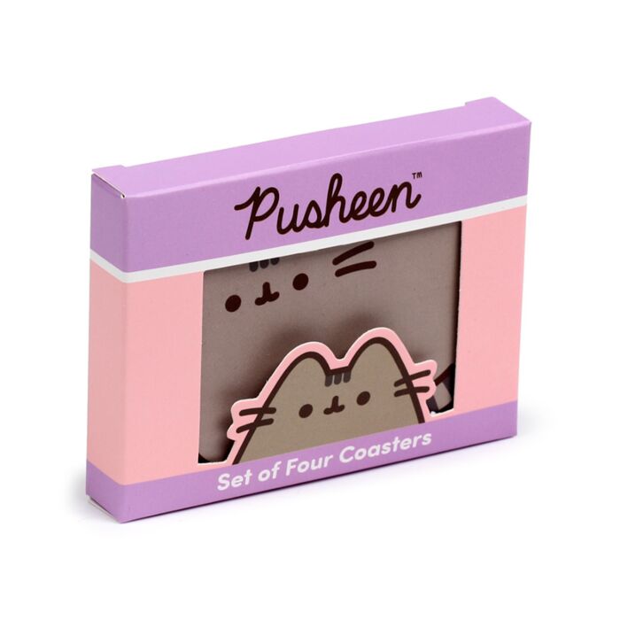 Set of 4 Cork Novelty Coasters - Pusheen the Cat