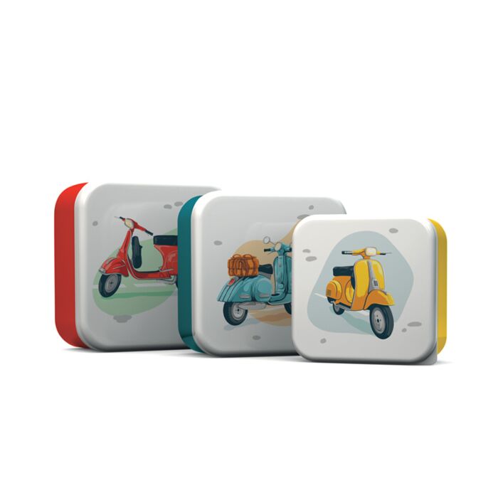 Lunch Boxes Set of 3 (M/L/XL) - Scooter