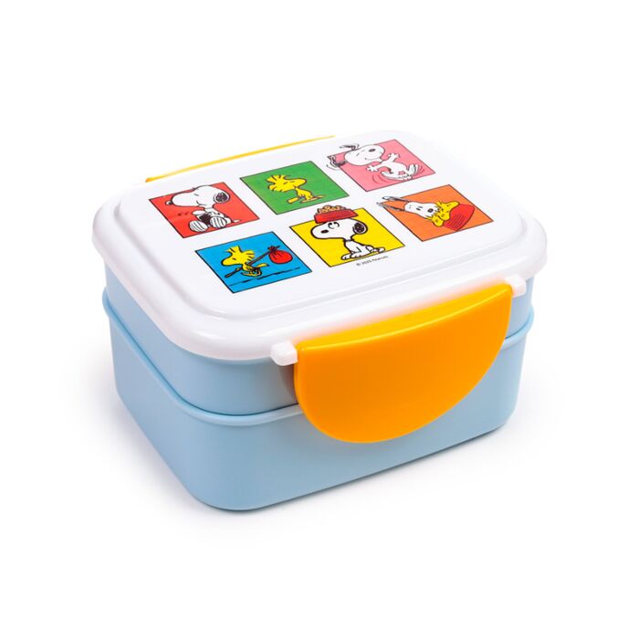 Bento Clip Lock Lunch Box with Cutlery - Peanuts Snoopy & Woodstock