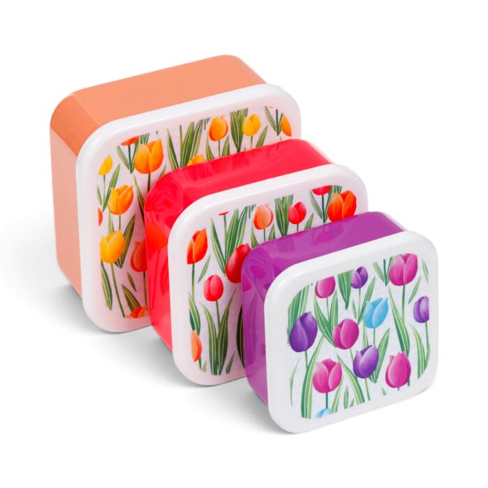 Lunch Boxes Set of 3 (M/L/XL) - Tulips