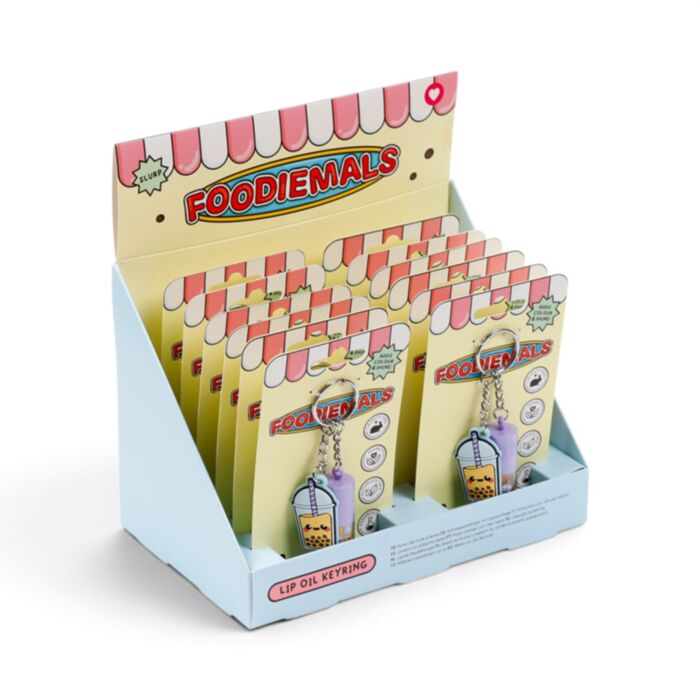 Lip Oil Charm Keyring - Foodiemals Bubble Tea Vanilla