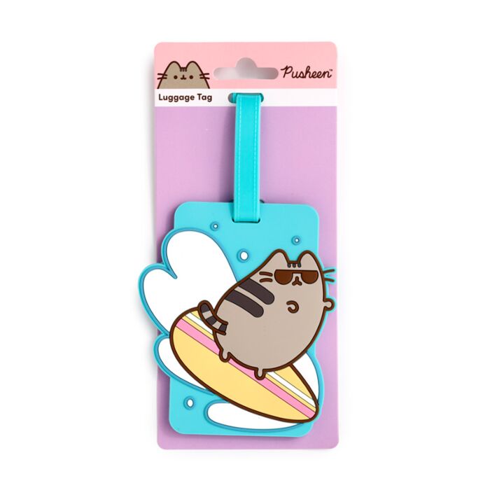 PVC Luggage Tag - Pusheen the Cat Summer Surfer