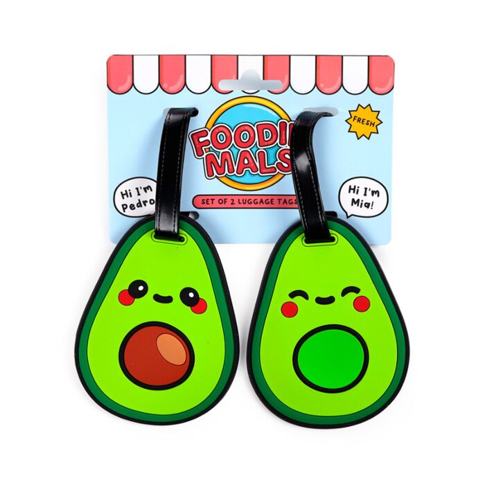 PVC Luggage Tag Set of 2 - Foodiemals Avocado