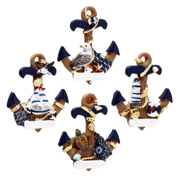 Hand Painted Souvenir Seaside Magnet - Nautical Parrot