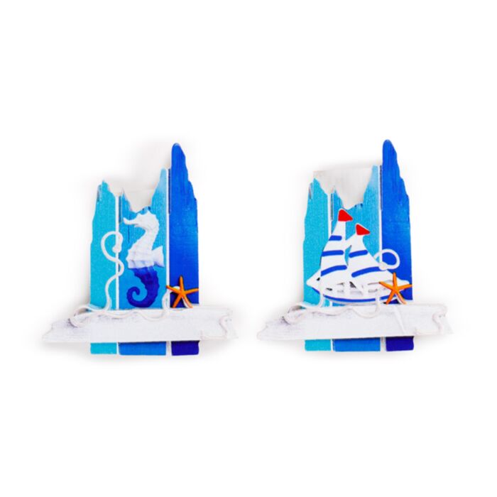 Souvenir Magnet - Beach Boards Shaped Seahorse & Boat