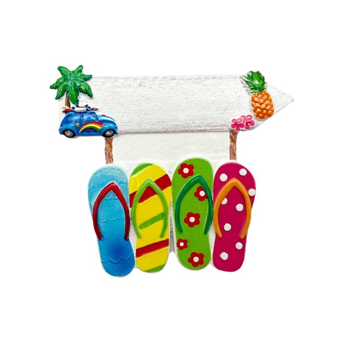 Souvenir Magnet - Flip Flop Shaped with Sign