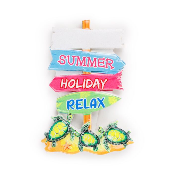 Souvenir Magnet - Beach Signs Shaped with Crab & Turtles