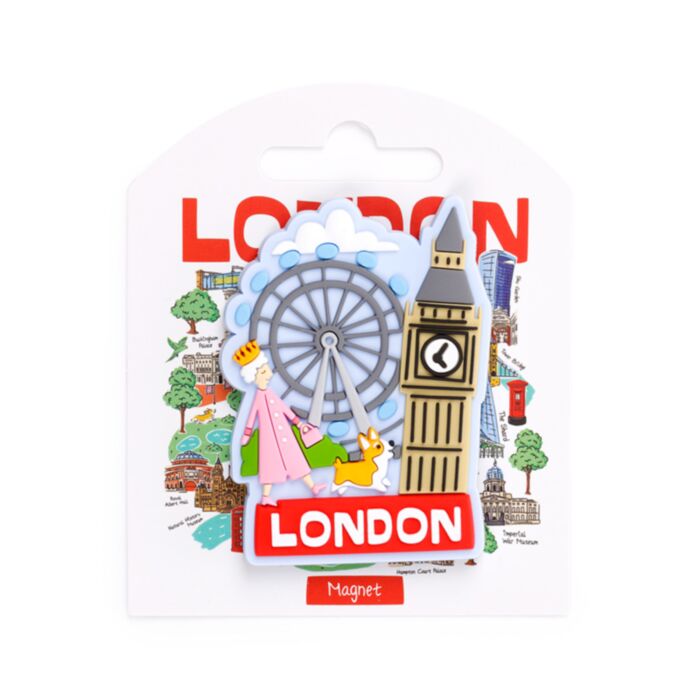 PVC Magnet - Queen, Corgi & Big Ben London Souvenir