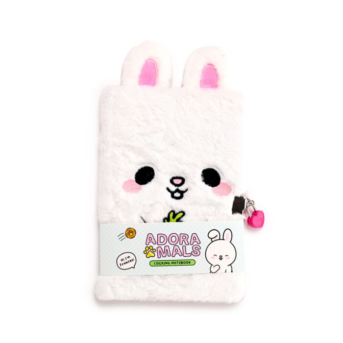Plush A5 Notebook with Padlock - Adoramals Frances the Rabbit