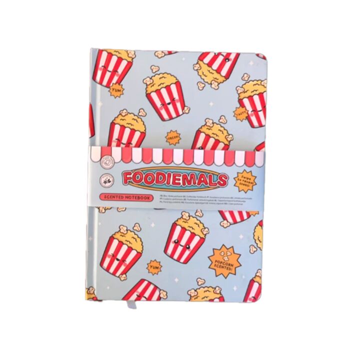 Recycled Paper A5 Lined Scented Notebook - Foodiemals Popcorn