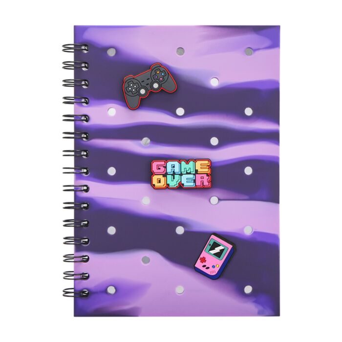 Silicone Charms A5 Lined Notebook - Game Over