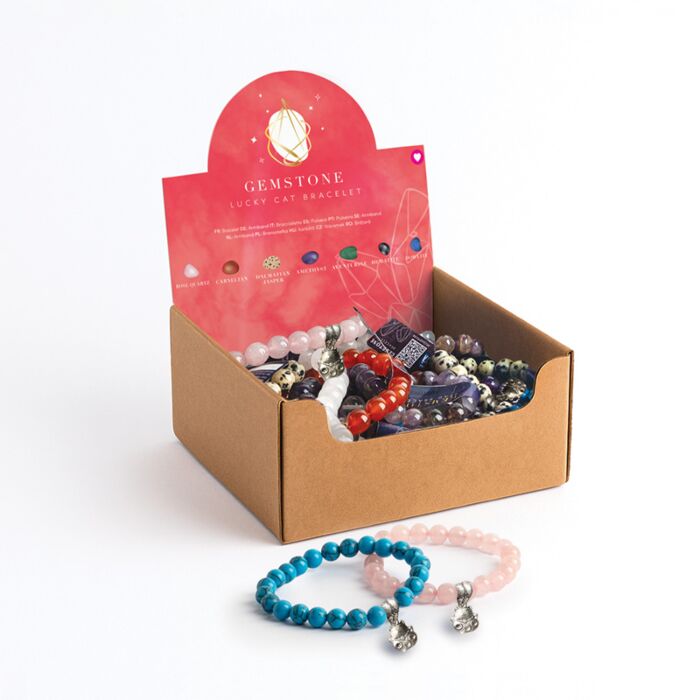 Gemstone Bracelet - Round Beads Lucky Charm