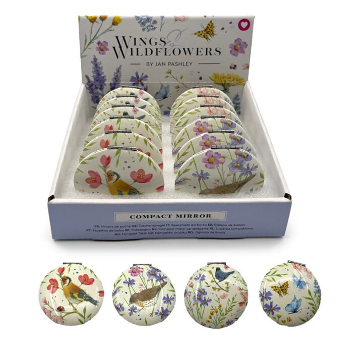 Compact Mirror - Jan Pashley Wings & Wildflowers