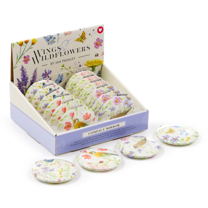 Compact Mirror - Jan Pashley Wings & Wildflowers