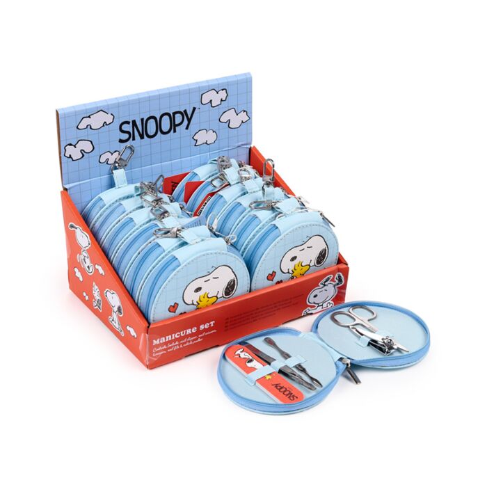 5 Piece Round Manicure Set - Peanuts Snoopy & Woodstock