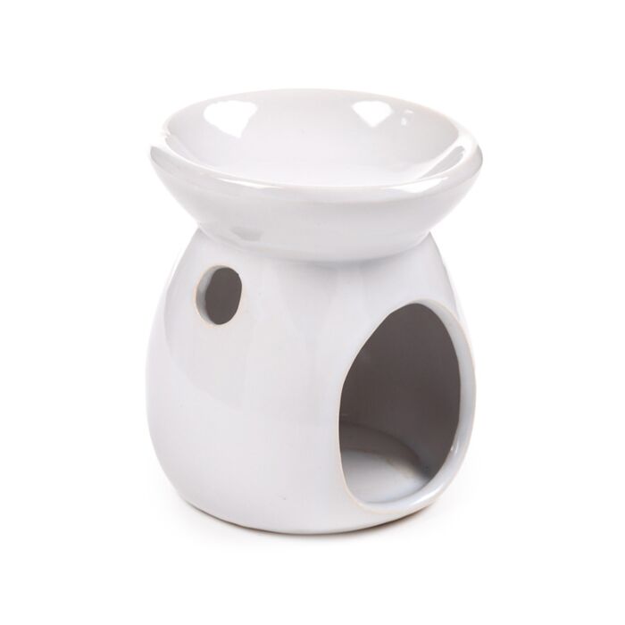 Ceramic Shaped Oil Burner - Simple White