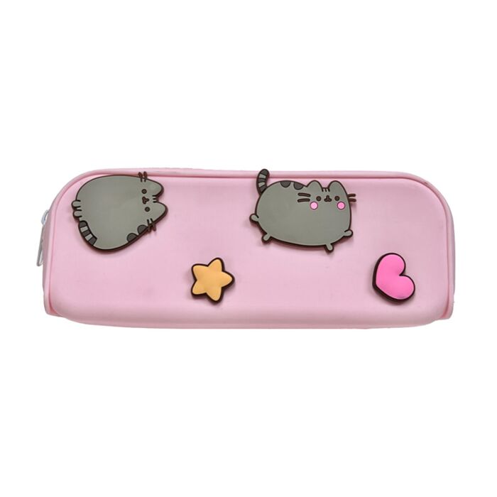 Silicone Pencil Case with Charms - Pusheen the Cat Stars & Hearts