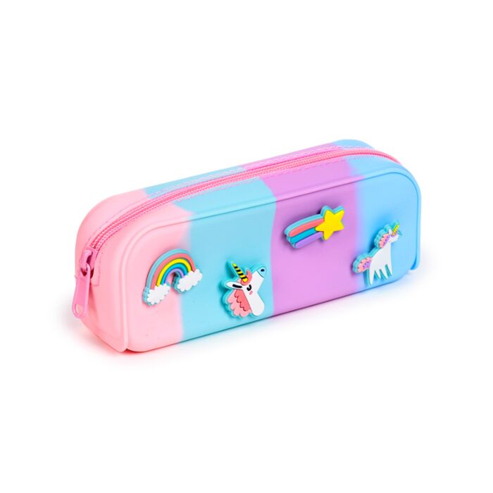 Silicone Pencil Case with Charms - Unicorn Magic