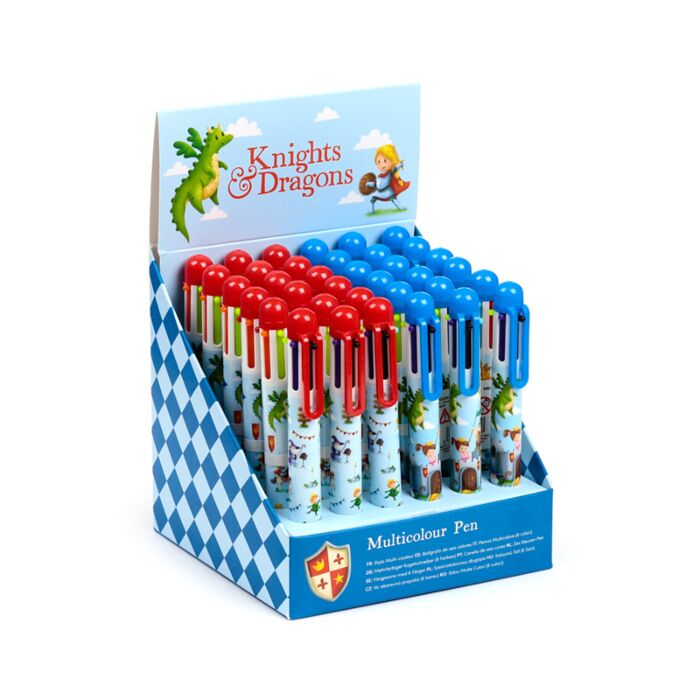 Multi Colour Pen (6 Colours) - Knights & Dragons