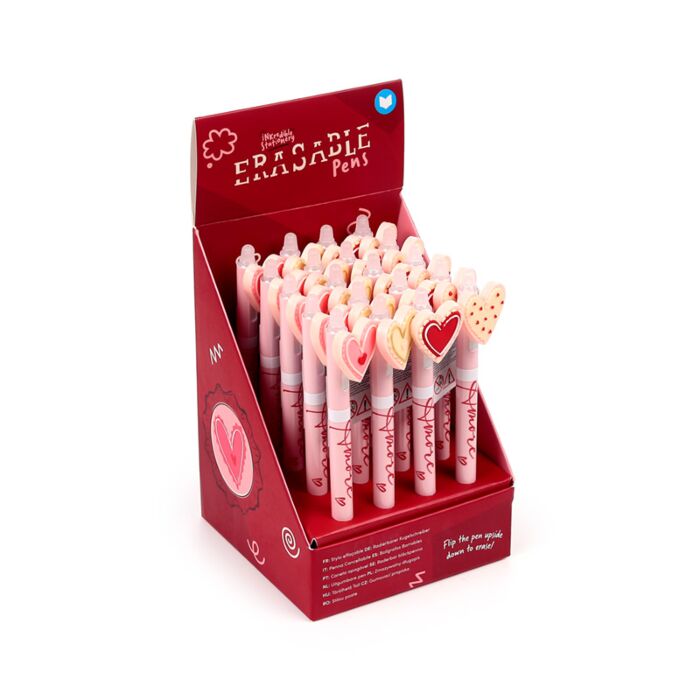 Erasable Pen with PVC Topper - Amore Heart