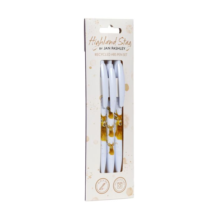Recycled ABS 3 Piece Pen Set - Jan Pashley Stag