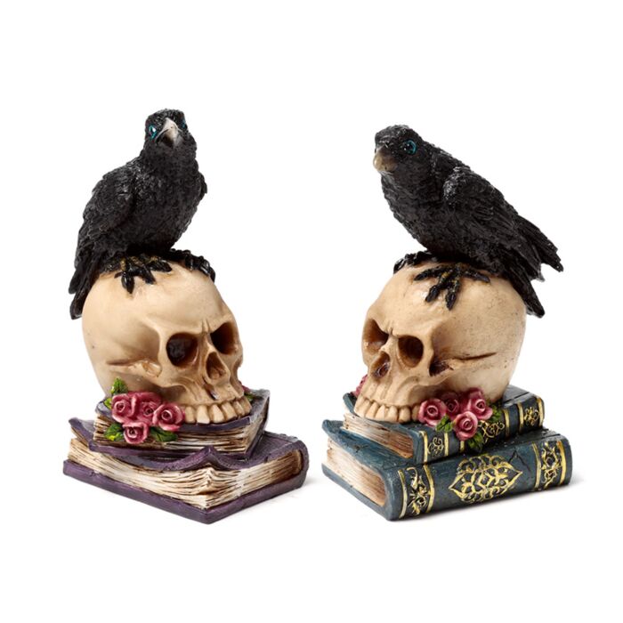 Decorative Ornament - Crow on Skull & Books