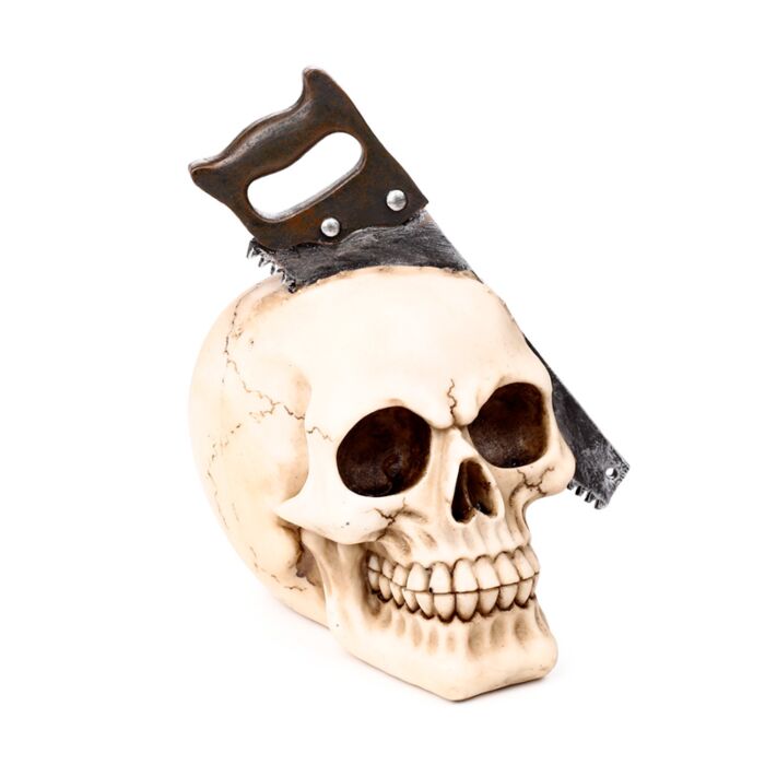 Decorative Ornament - Skull with Saw Through Head
