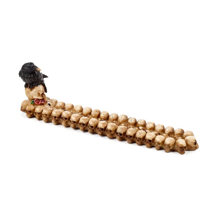 Decorative Incense Burner - Skulls & Crow