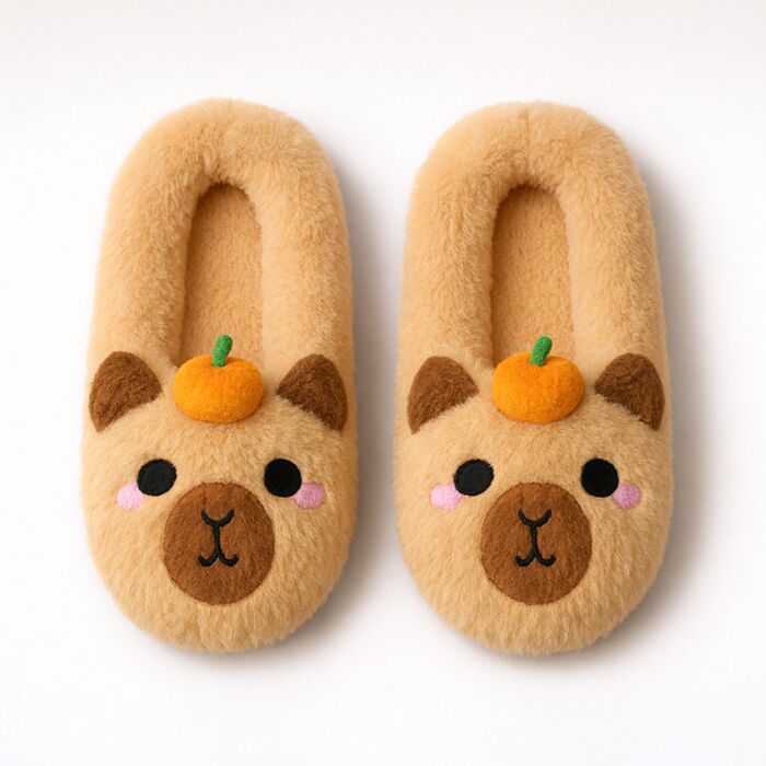 Plush Slippers Anti-Slip Slip On (EU36-38/UK3-5) - Capybara