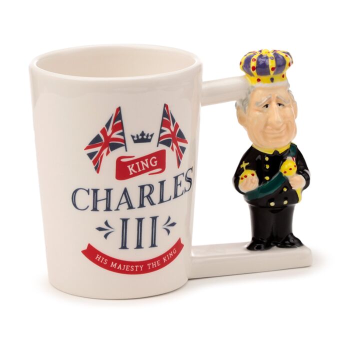 Shaped Handle Ceramic Mug - King Charles III