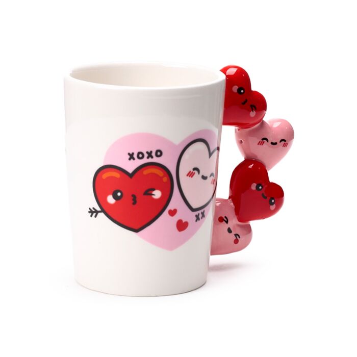 Shaped Handle Ceramic Mug - J'Adoramals Heart XOXO