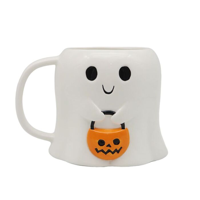 Novelty Shaped Ceramic Mug - Spooky Trick or Treat Ghost