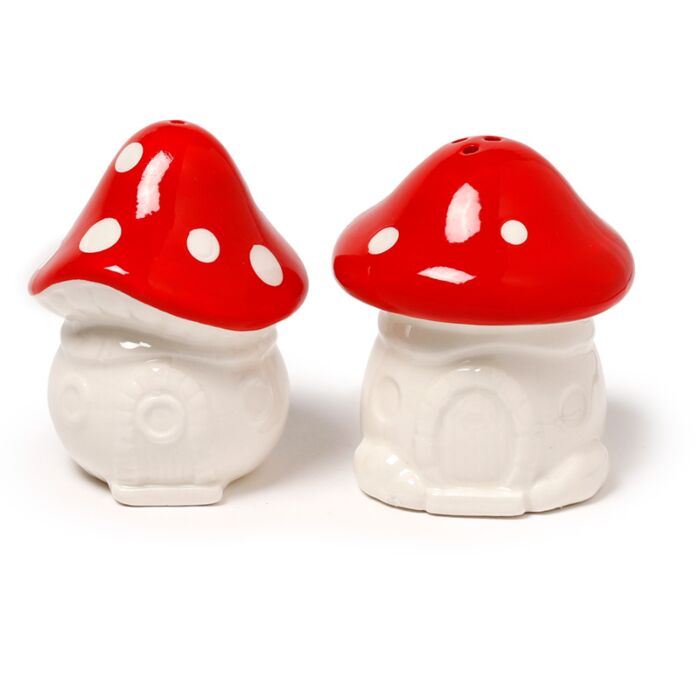 Ceramic Salt & Pepper Set - Fairy Toadstool House