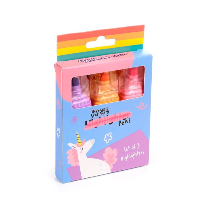 Shaped Top Highlighter Set of 3 - Unicorn Magic