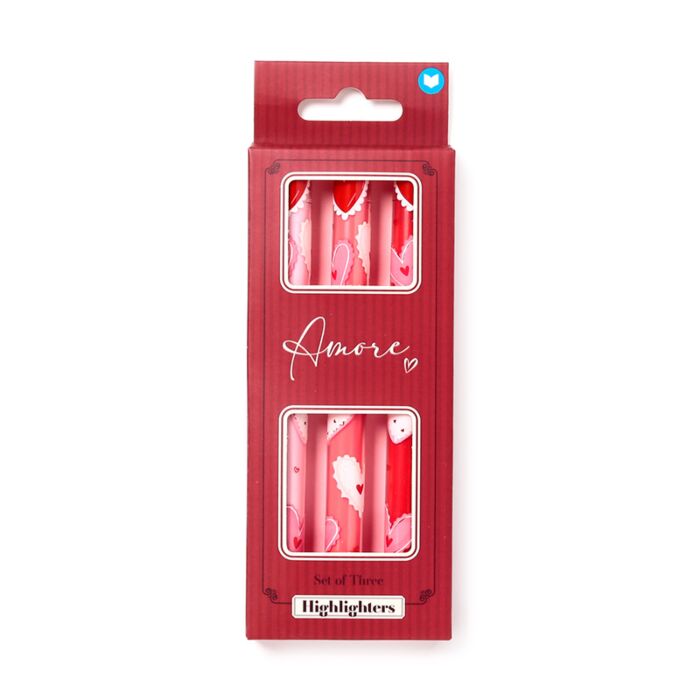 Pop Top Lid Highlighter Set of 3 - Amore Heart