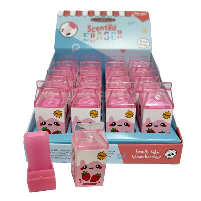 Scented Eraser - Foodiemals Strawberry Milk Carton