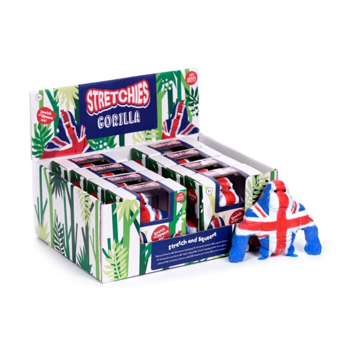 Stretchy Stress Fidget Toy - Union Jack Gorilla 9.5cm