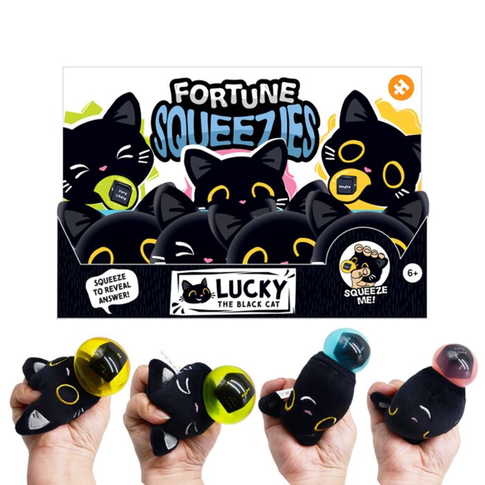 Queasy Squeezies Fidget Toy - Fortune Teller Lucky the Black Cat