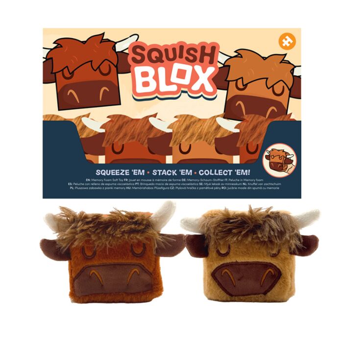 Squish Blox Squeezy Toy - Highland Coo Cow
